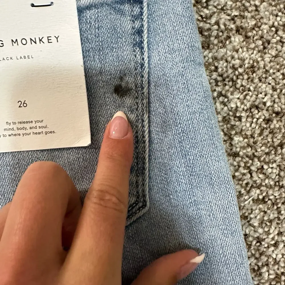 FLYING MONKEY Women's Polite High Rise Crop Straight Jeans Size 26 In Light - Picture 7 of 13